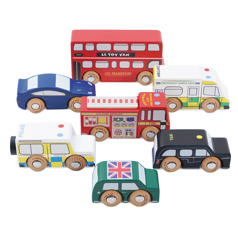 英國 Le Toy Van 小小工程師系列-倫敦交通工具車車玩具組【hughugbaby抱抱寶貝】