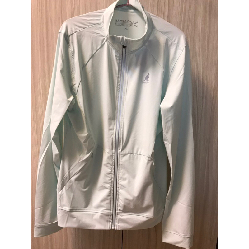 雙11 Kangol 英國袋鼠 女款抗UV機能涼感風衣外套 尺寸XL 淺綠色