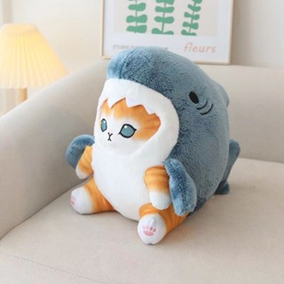 臺灣-出貨💖日系鯊貓公仔 高顏值毛絨玩偶 鯊魚貓娃娃 卡通鯊貓玩偶 鯊貓抱枕 可愛鯊魚貓咪娃娃 送閨蜜朋友禮物毛絨玩具