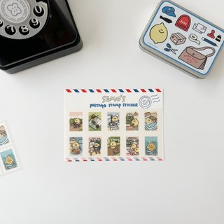 🇰🇷 韓國KKOBA 現貨 Second Morning 居家系列 郵戳檸檬 貼紙 POSTAGE 一大張 手帳貼