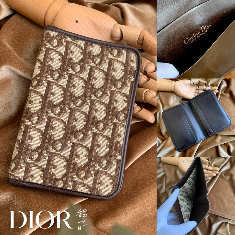 稀有美品 - 迪奧 Dior Vintage 滿版提花刺繡護照夾/Dior護照套/ 迪奧短夾/DIOR護照夾