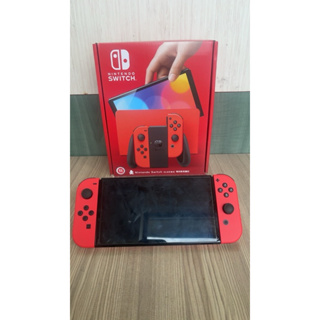 只開封，未使用 Nintendo 任天堂 Switch OLED主機 瑪利歐亮麗紅 （配備齊全） 保護貼已貼上✨
