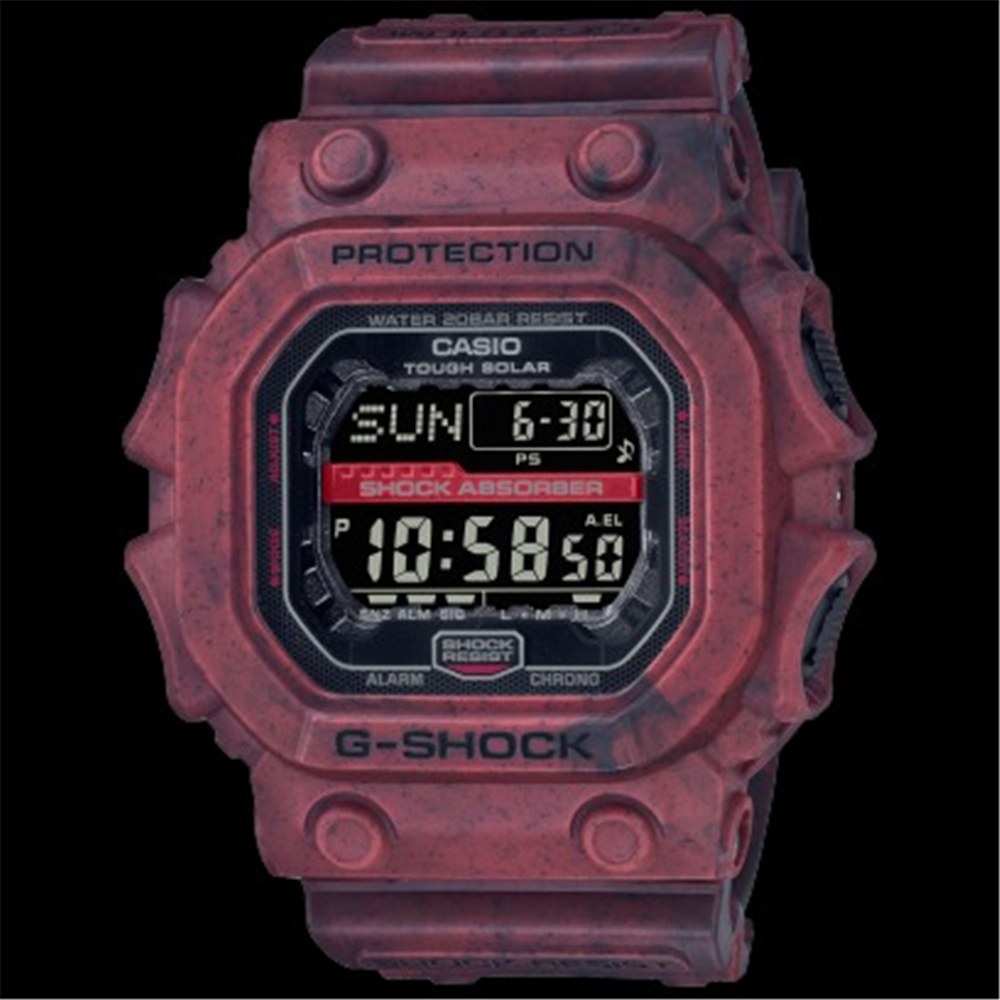 CASIO 卡西歐 G-SHOCK 超大錶殼 太陽能 荒野沙漠風格 混色電子錶 - 暗紅(GX-56SL-4)[秀時堂]
