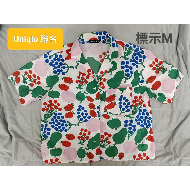 真品正品日本帶回 Uniqlo 聯名 草莓襯衫標示m二手 夏天短袖襯衫 男女可

