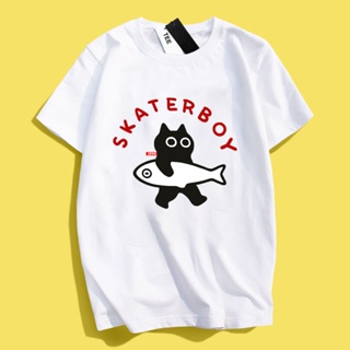JZ TEE 黑貓-滑板 印花衣服短袖T恤S~2XL 男女通用版型