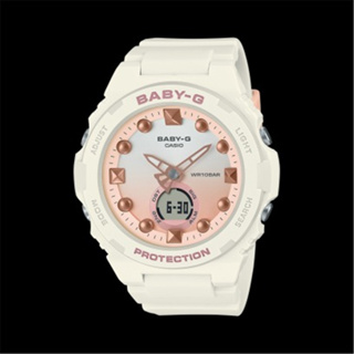 CASIO 卡西歐 BABYG 夏日繽紛色調 海洋風 數位運動腕錶 - 粉嫩白 (BGA-320-7A1)[秀時堂]
