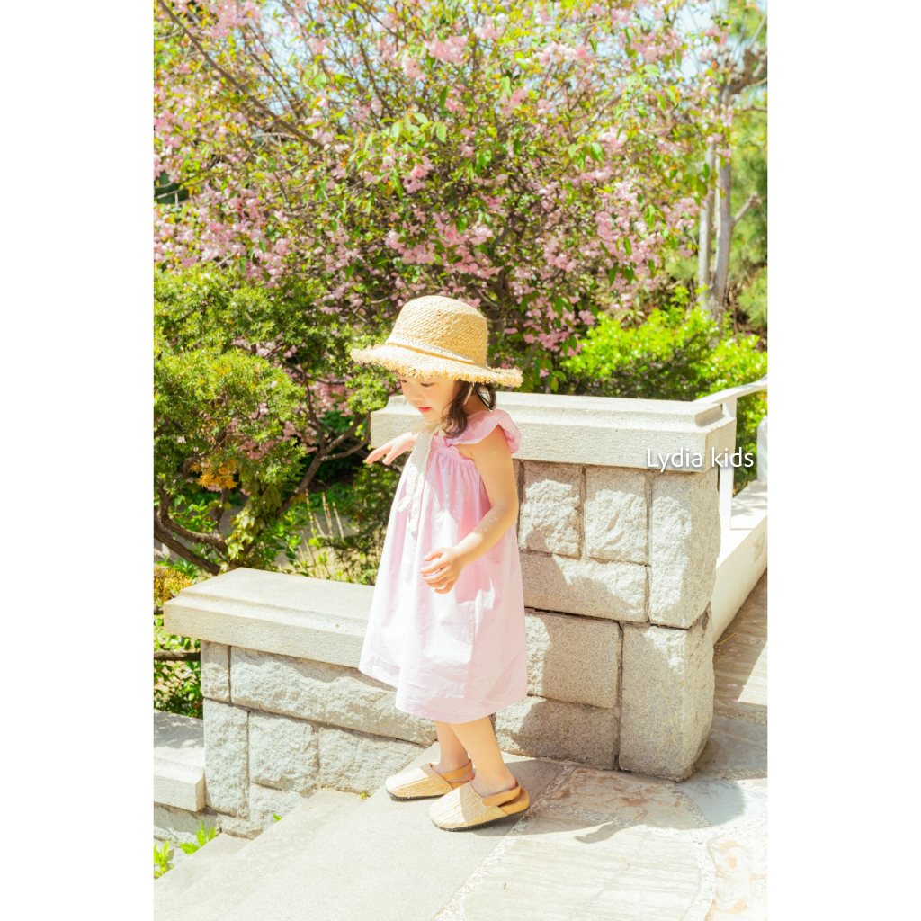 《預購》MerryGoRound荷葉肩單色公主裙｜兒童短袖 兒童衣服  兒童 兒童睡衣 兒童洋裝 韓國童裝