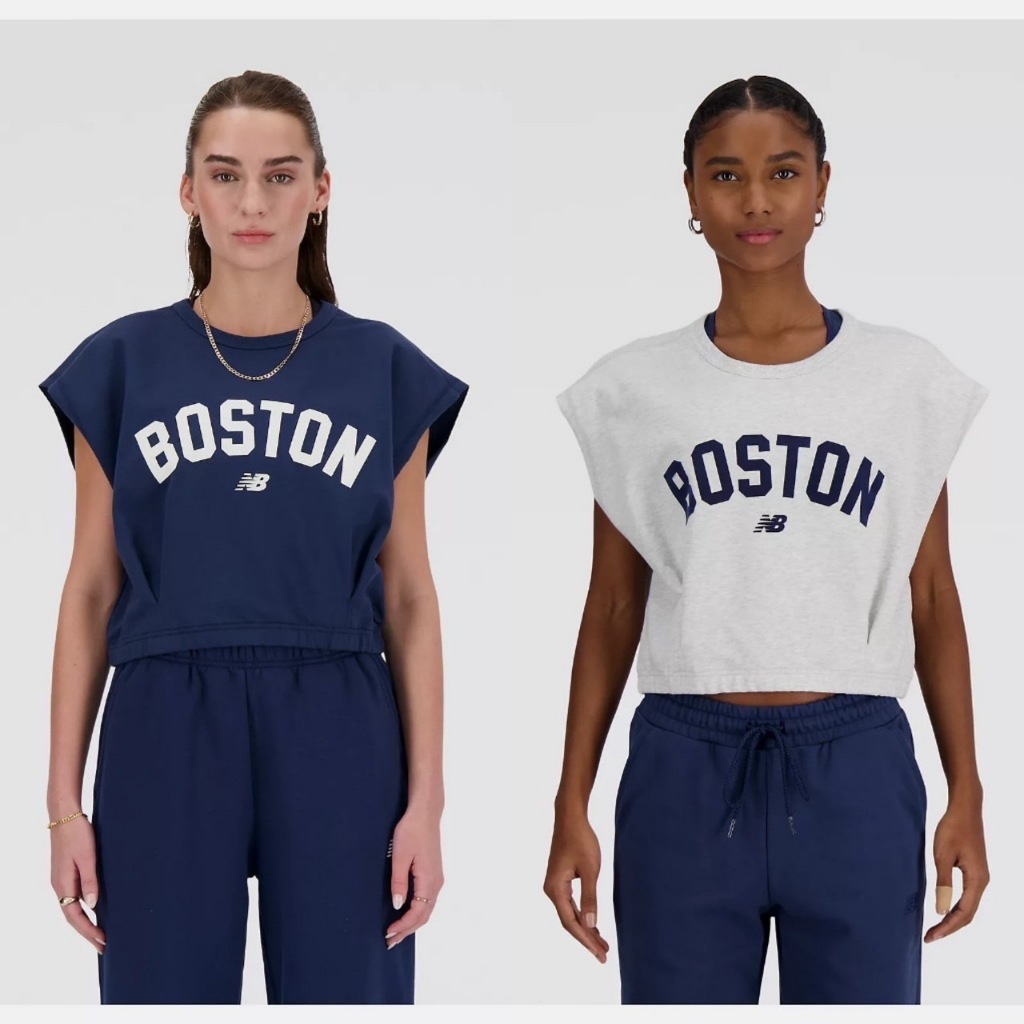 New Balance BOSTON 女生 波士頓 短版 無袖 背心 藍WT41530NNY 白WT41530AHH