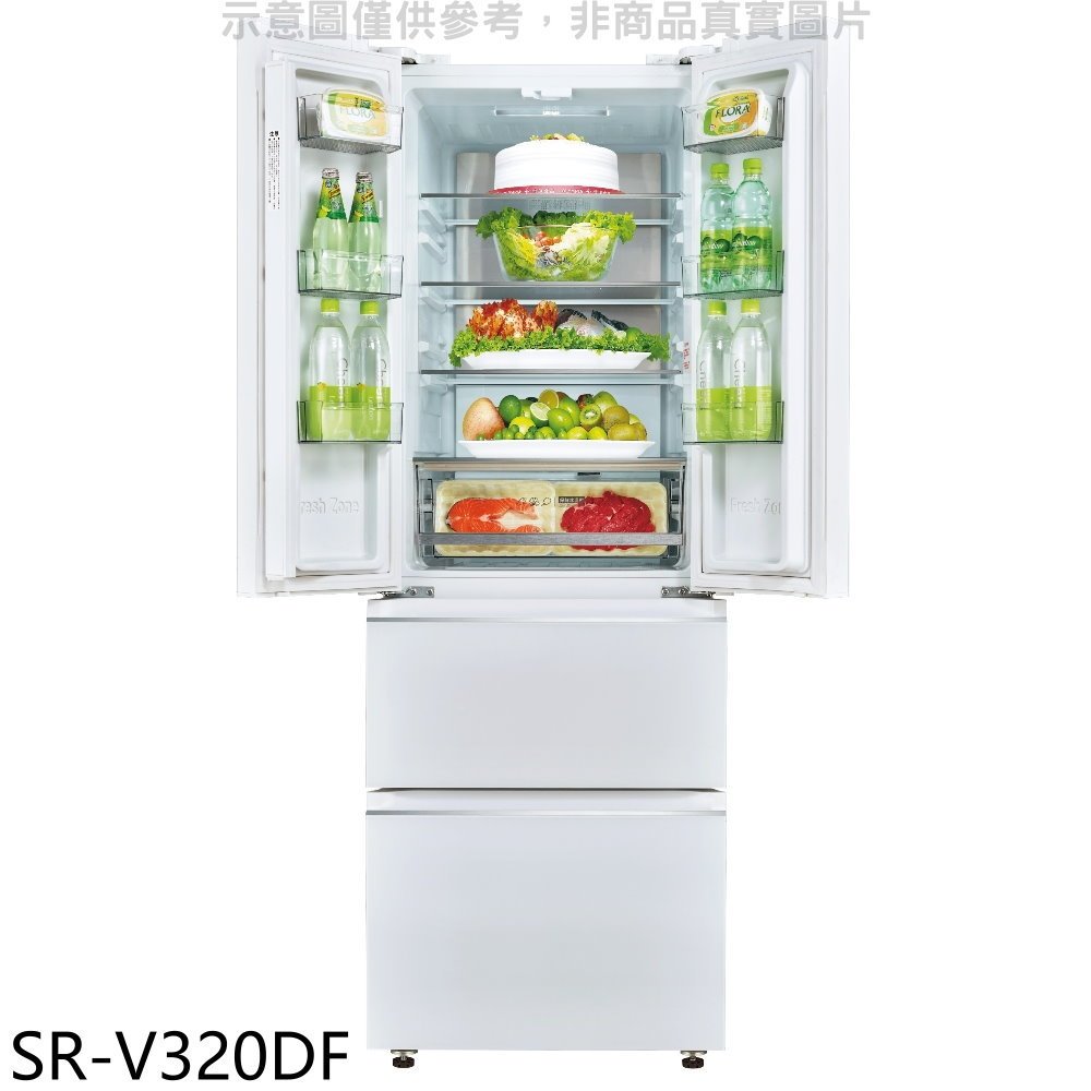SANLUX台灣三洋【SR-V320DF】312公升四門琉璃白變頻冰箱(含標準安裝) 歡迎議價