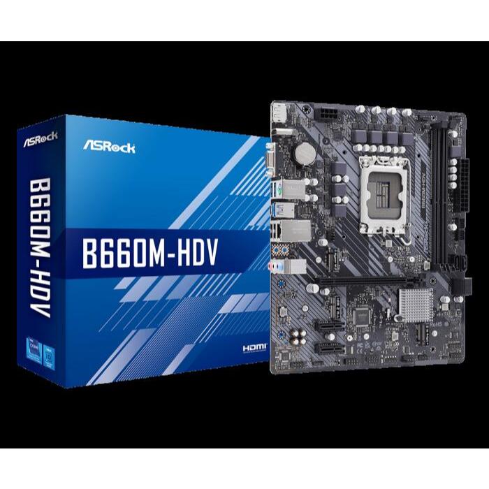 [含稅開發票] 全新 ASROCK 華擎 B660M-HDV 主機板 M-ATX/1700腳位/註冊四年保/B660