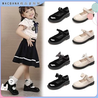 （Macbana）女童鞋 童鞋 兒童鞋 女童休閒鞋 單鞋英倫風軟底小皮 皮鞋 小皮鞋 女鞋 平底鞋 黑色皮鞋