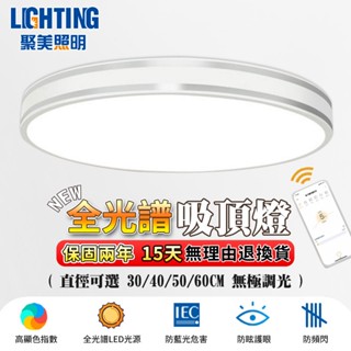 【聚美照明】吸頂燈 防藍光護眼臥室燈 全光譜超薄簡約LED客廳燈 110v現代簡約大氣燈飾（臺灣品牌 售後保障）