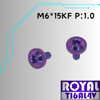 【瘋螺絲】ROYAL 鈦合金螺絲★M6*15KF P:1.0 大飛碟頭螺絲★64鈦/正鈦/鈦合金螺絲★出貨附發票★幻彩藍