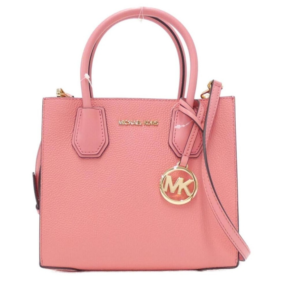 MICHAEL KORS 鵝卵石紋風琴包 手提斜背兩用包 防刮真皮 琴譜包 手提包 M88646 粉色MK(現貨)