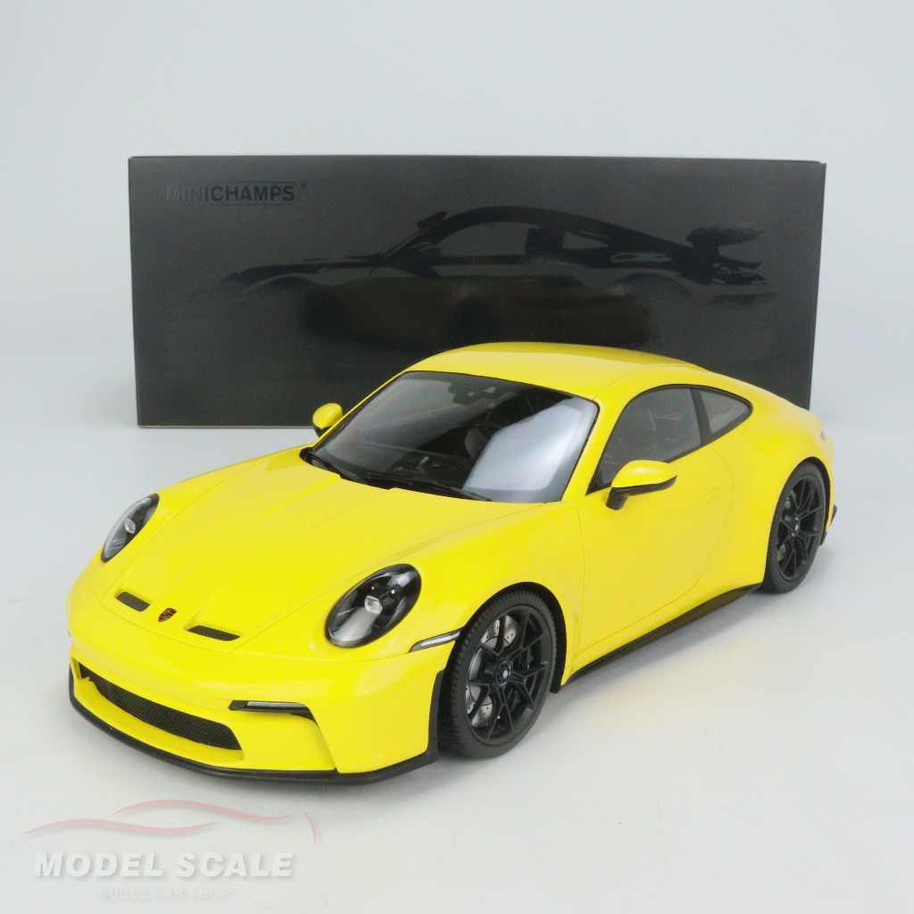 【模例】Minichamps 1/18 Porsche 911 (992) GT3 Touring 黃色/黑輪