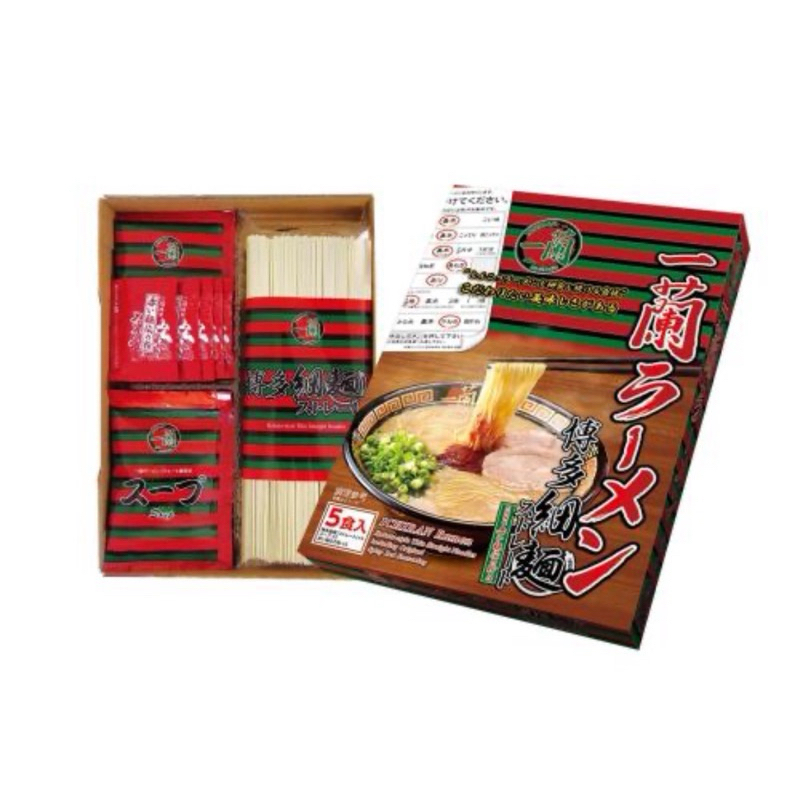 日本代購 一蘭拉麵-博多細麵 (129g * 5入)