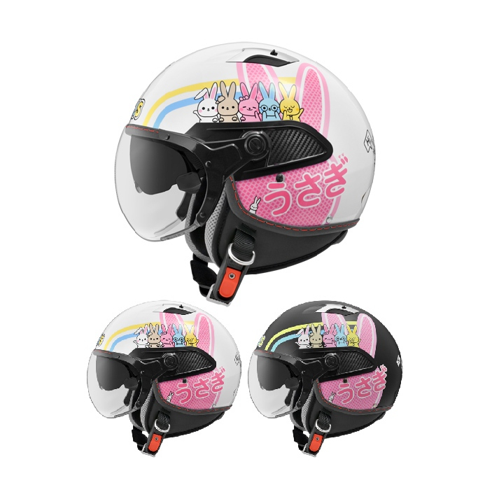 【 imini ZEUS 212C AR9 】 兔子 3/4罩 開放式 安全帽 通勤 女性款 內墨鏡 軟耳邊 飛行鏡