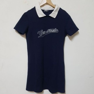 **近似新品** GAP 女裝 Logo印花翻領短袖洋裝 M-海軍藍 款號:888459
