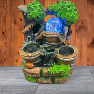 [臺灣現貨] 時來運轉 開運招財 流水擺件 循環水噴泉招財進寶 開運招財 風水輪 流水盆(8006)