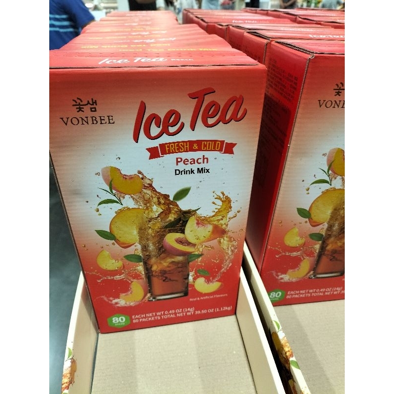 #720 Vonbee 水蜜桃冰茶沖泡粉 14公克 X 80入 #1775092 好市多代購 茶 沖泡粉 水蜜桃 紅茶粉