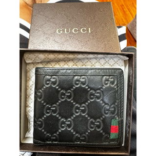 Gucci黑色皮夾牛皮