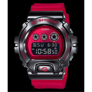 CASIO 卡西歐 G-SHOCK 金屬 潮流 數位 運動 腕錶 - 黑x紅 (GM-6900B-4)