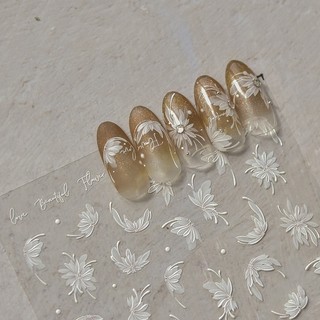tomoni晶鑽復古大麗花美甲貼紙 日系美甲飾品 背膠貼紙 美甲diy 背膠指甲貼3769