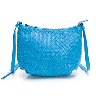 【BOTTEGA VENETA】 BV 編織小水餃斜揹包(亮藍)