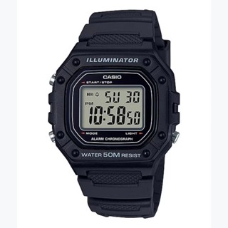 CASIO 卡西歐 經典電子錶 鬧鈴 計時碼表 整點報時 LED照明 多色 中性 W-218H