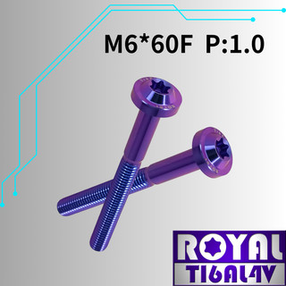 【瘋螺絲】ROYAL 鈦合金螺絲★ M6*60F P:1.0 飛碟頭螺絲★ 64鈦/正鈦/鈦合金螺絲★出貨附發票★幻彩藍