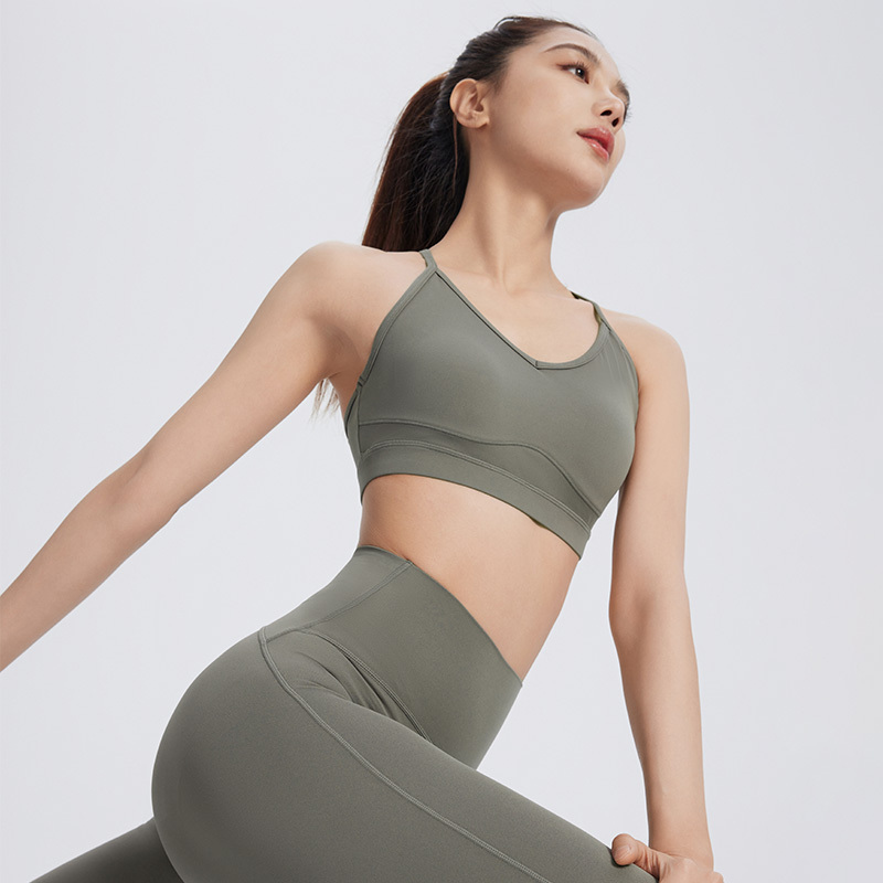 QUEEN YOGA瑜伽基礎簡約運動優雅美背透氣BRA內衣小可愛（固定一體杯）
