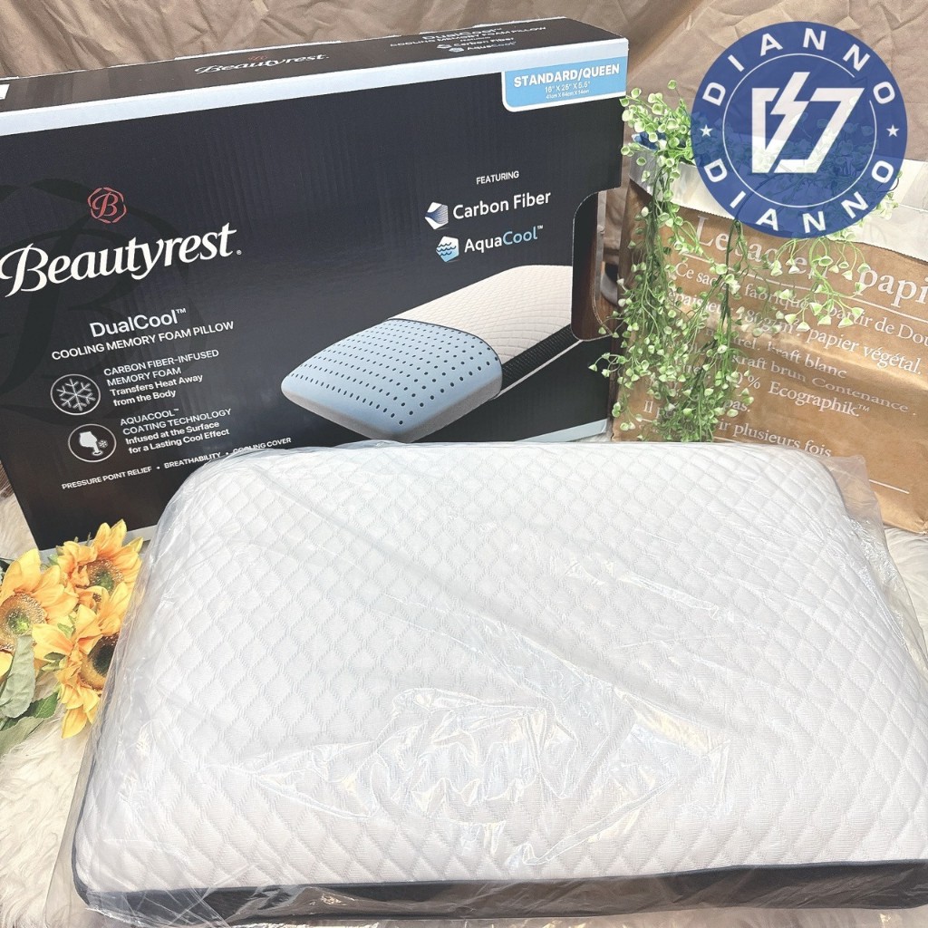 免運現貨 帝安諾 實體店面 席夢思 Beautyrest 國外限定 好市多 涼感記憶枕 枕頭 柔軟 舒適 降溫 碳纖維