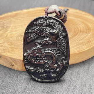 天然A貨翡翠 墨翠 龍鳳呈祥 龍行天下 掛件 翡翠掛件 【琪臻珠寶】免運