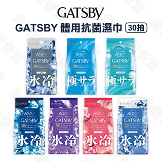 GATSBY 急速涼感身體濕紙巾 日本 抗菌 濕紙巾 30入 極凍冰橙/冰涼果香/冰涼蜜桃/冰涼無香