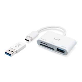 E-books T49 Type-C 3合1讀卡機+USB3.2 HUB 記憶卡讀取專用