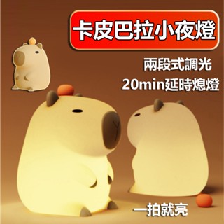【最高折400】卡皮巴拉燈 夜燈 水豚夜燈 水豚燈 造型夜燈 小夜燈 拍拍燈 充電夜燈 usb夜燈 led夜燈 可愛夜燈