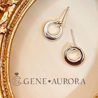 【GENE AURORA】 s925純銀 小圓圈輕奢耳環
