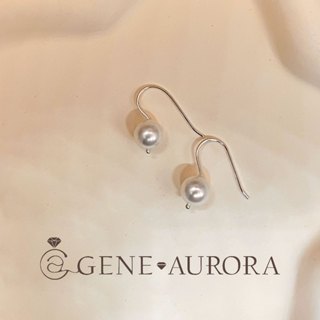 【GENE AURORA】 s925純銀 簡約名媛珍珠耳環