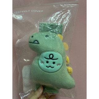 非全新 正版韓國弘大旗艦店帶回kakao friends萊恩 可愛綠色恐龍毛茸茸汽車安全帶護套