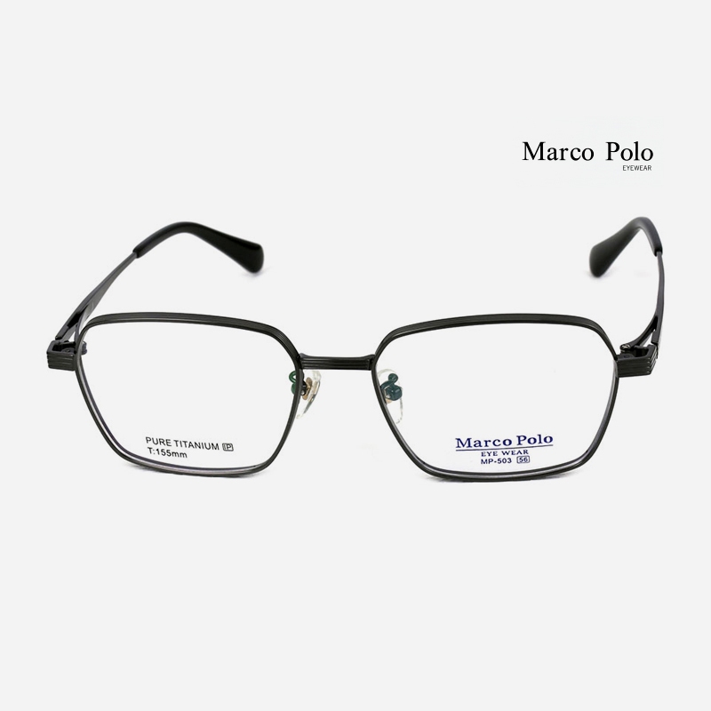 Marco Polo MP-503 馬可波羅眼鏡 │ 大臉商務斯文純鈦黑色方框眼鏡 男生品牌眼鏡框【幸子眼鏡】