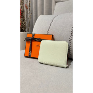 臺灣現貨4顆 愛馬仕Hermes silk in 絲巾短夾 自由之城 氣泡綠 內裡有狗狗🐶 動物錢包 動物短夾 招財