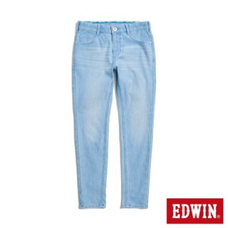 edwin 女款 jerseys 迦績 超彈力中腰極窄管直筒牛仔褲(拔淺藍)