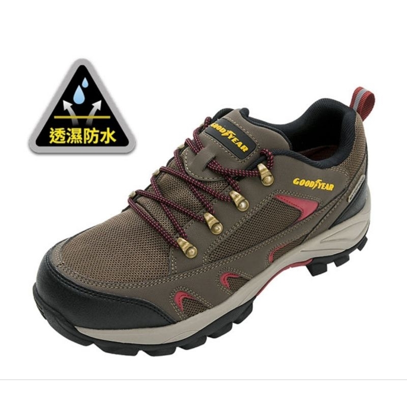 GOODYEAR【山野行者】男 咖GAMO33423／299 Q彈緩衝 夜間反光 耐磨防滑 透濕防水戶外越野低筒登山鞋