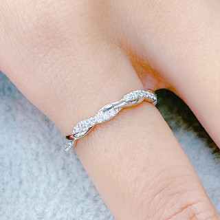 🧧銘峰銀樓🧧 白金PT950 白金水鑽扭轉戒指 (固定戒圍)