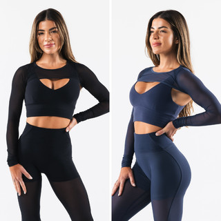 英國代購🇬🇧Alphalete Mesh Astor透膚性感長袖短版上衣 健身運動瑜珈罩衫