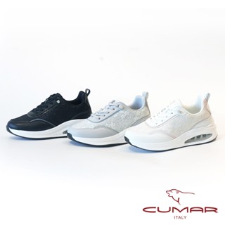 【CUMAR】蕾絲閃亮布健走氣墊休閒鞋724-130
