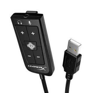 我愛買HyperX電競DSP音訊卡USB外接音效卡HXS-HSDG1適3.5mm耳麥TRRS降噪7.1環繞立體聲卡適PS