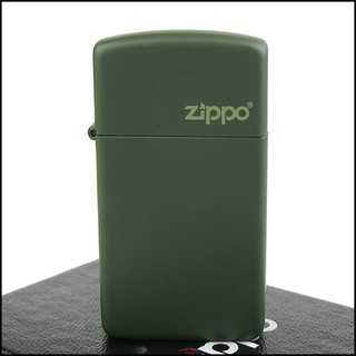 ☆福星屋☆【ZIPPO】美系~LOGO字樣打火機~(窄)Green Matte軍綠烤漆NO.1627ZL