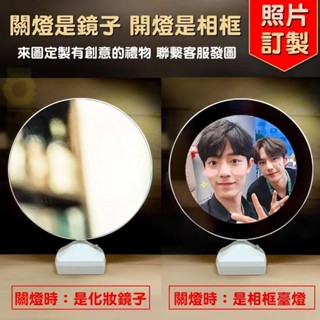 全店免運【來圖訂製】客製化鏡子+相框 鏡子燈光畫 鏡子 小禮物 情人節禮物 畢業禮物 交換禮物 紀念禮物 客製化禮物