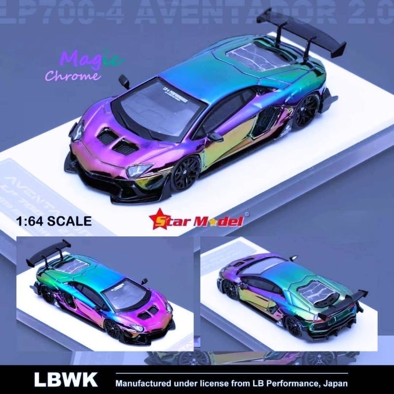 Star Model 1:64 LBWK 寬體 2.0版 藍寶堅尼 LP700-4 大牛 電鍍變色紫